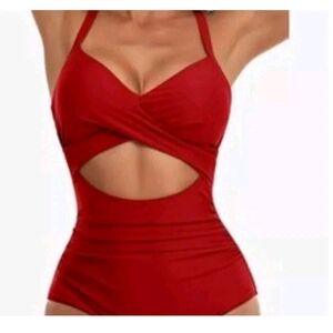 EoMenie Red Cutout Swimsuit NWT